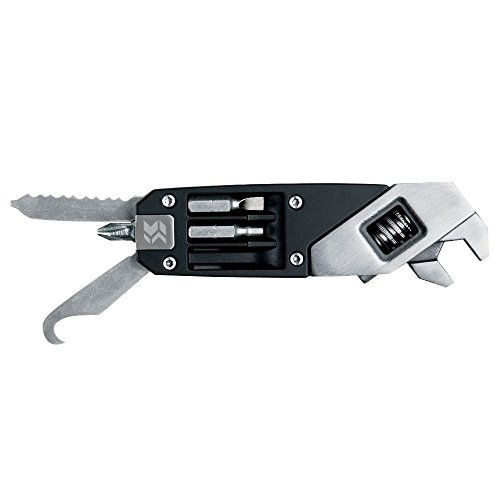 swiss tech 瑞士科技 st41070黑色 拉絲不銹鋼七合一可調節扳手工具 車友野營必備